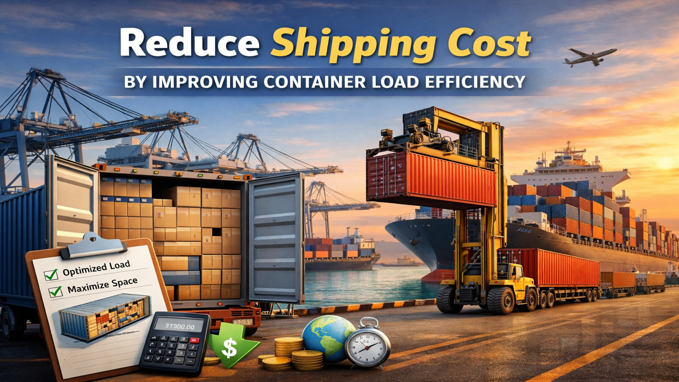 Reducing container shipping cost by improving container load efficiency and container space utilization